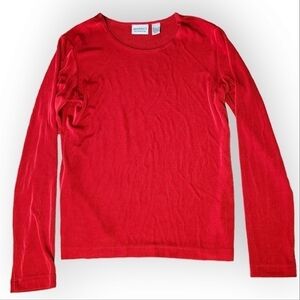 Market by Chico's Red Long Sleeved Crewneck Top